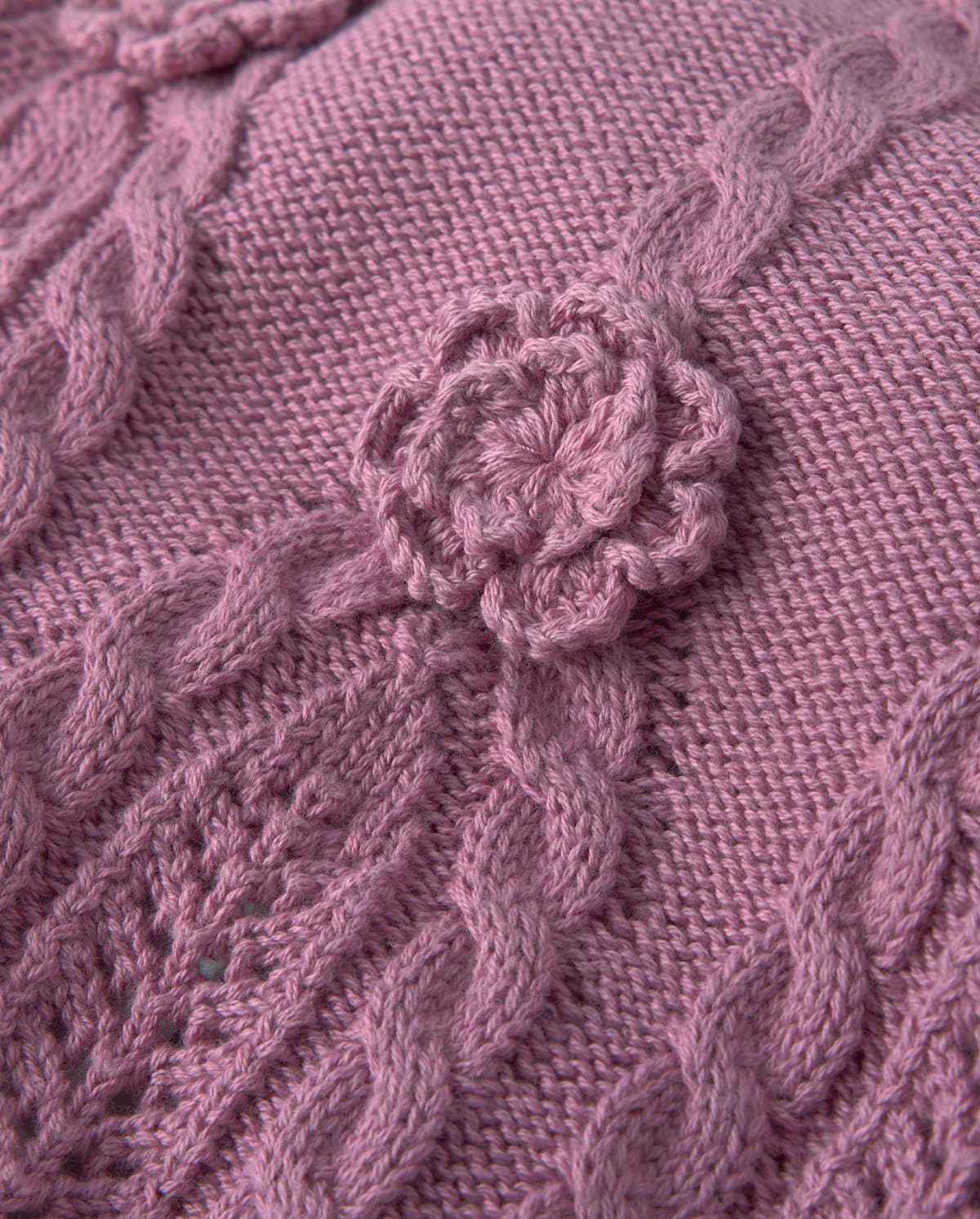 Детские свитеры Gymboree Girls Crochet Floral Cable Knit Sweater - Countryside Manor — фото 2