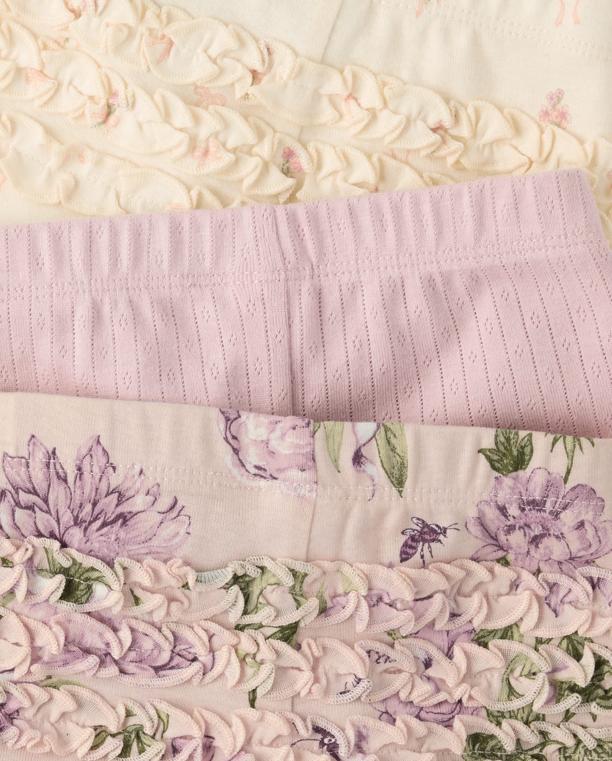Детские леггинсы Gymboree Baby Girls Floral Ruffle Leggings 3-Pack — фото 2