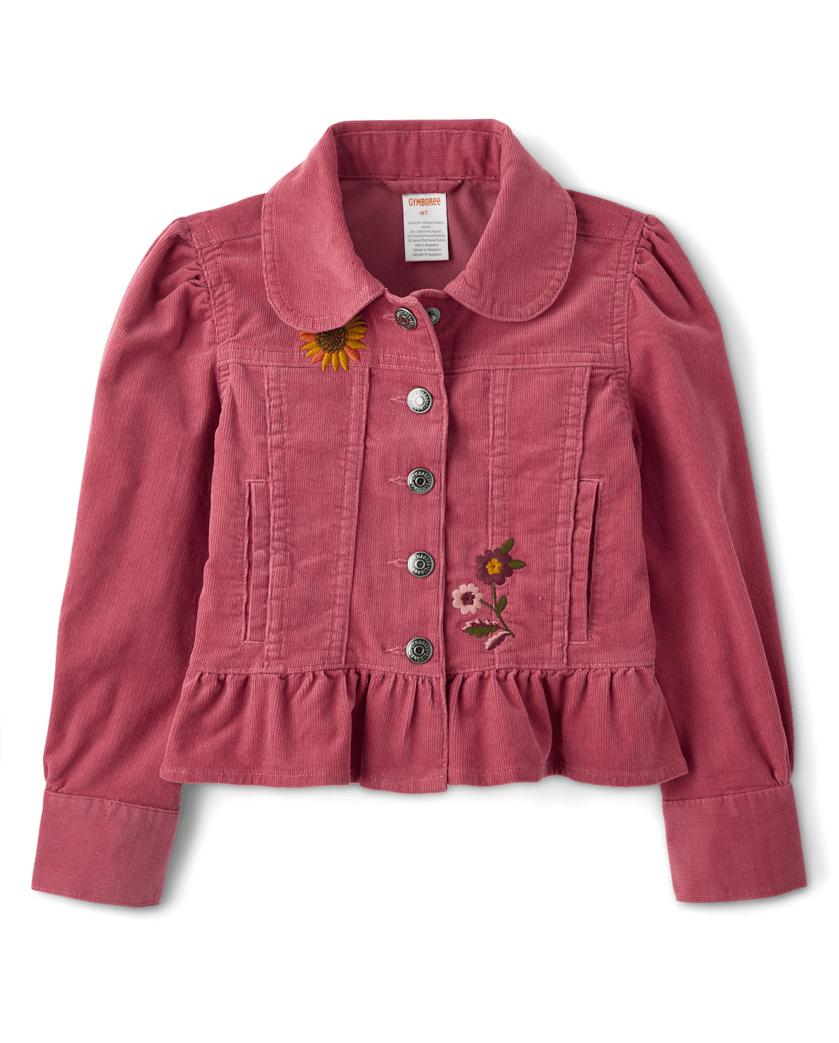 Детские куртки Gymboree Girls Embroidered Floral Peplum Corduroy Jacket - The Harvest Edit