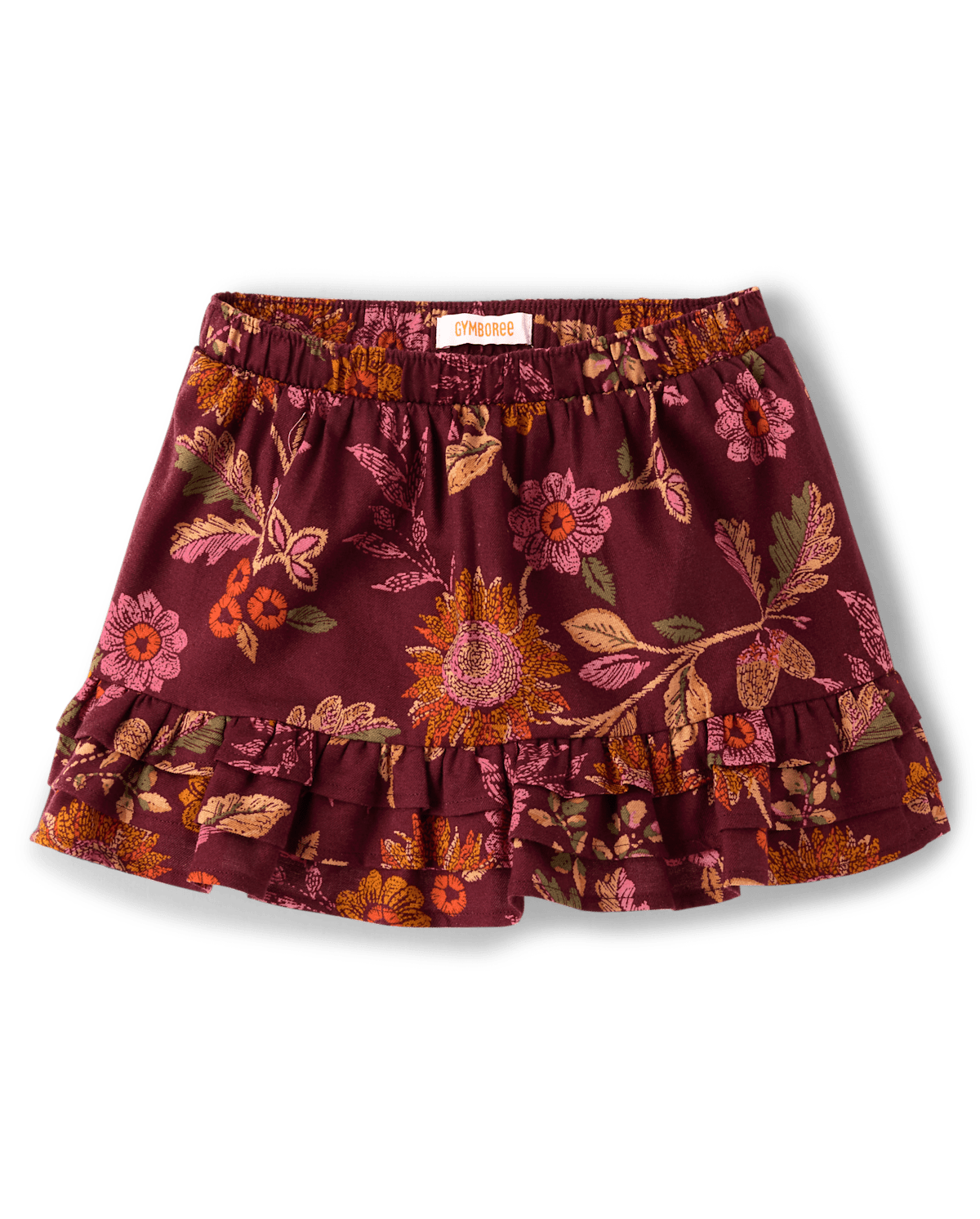 Детские юбки Gymboree Girls Floral Tiered Ruffle Flannel Skort - The Harvest Edit