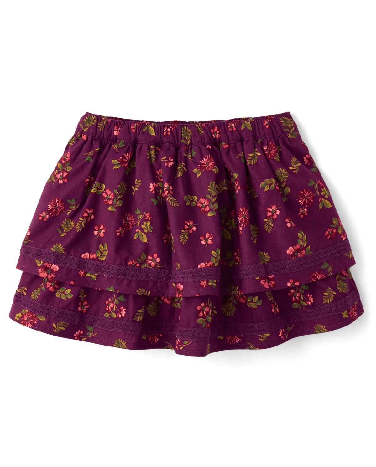 Детские юбки Gymboree Girls Floral Tiered Ruffle Flannel Skort - Countryside Manor — фото 1