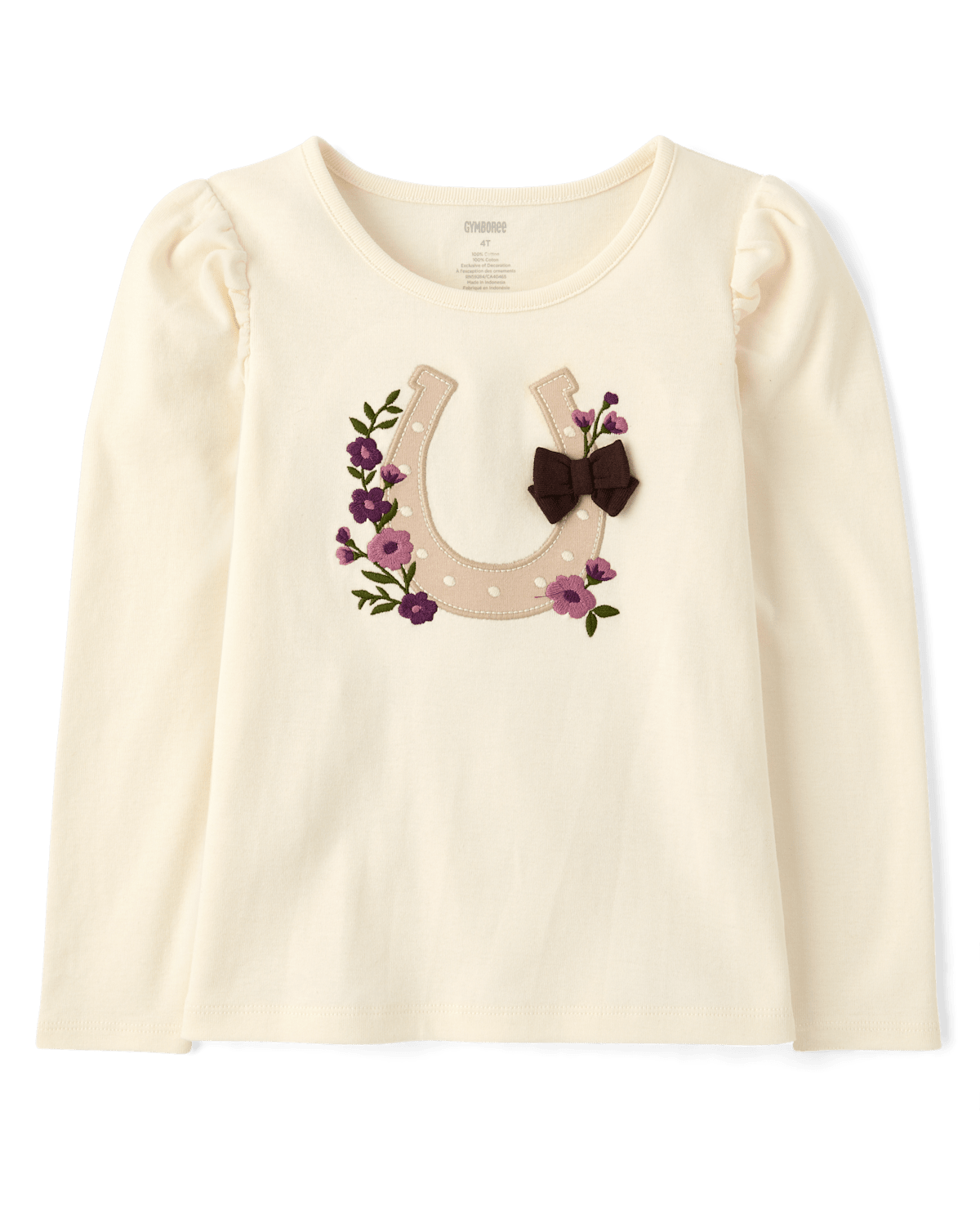 Детские топы Gymboree Girls Horse Icon Puff Sleeve Top - Countryside Manor