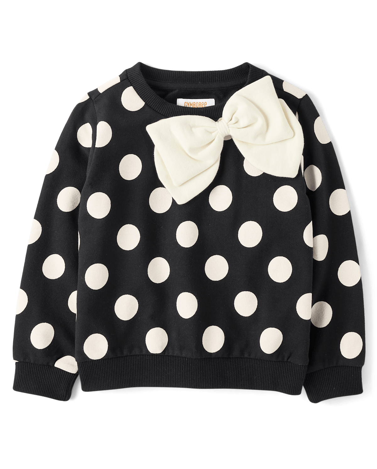 Детские худи Gymboree Girls Polka Dot Oversized Bow Fleece Sweatshirt - The Leopard Edit