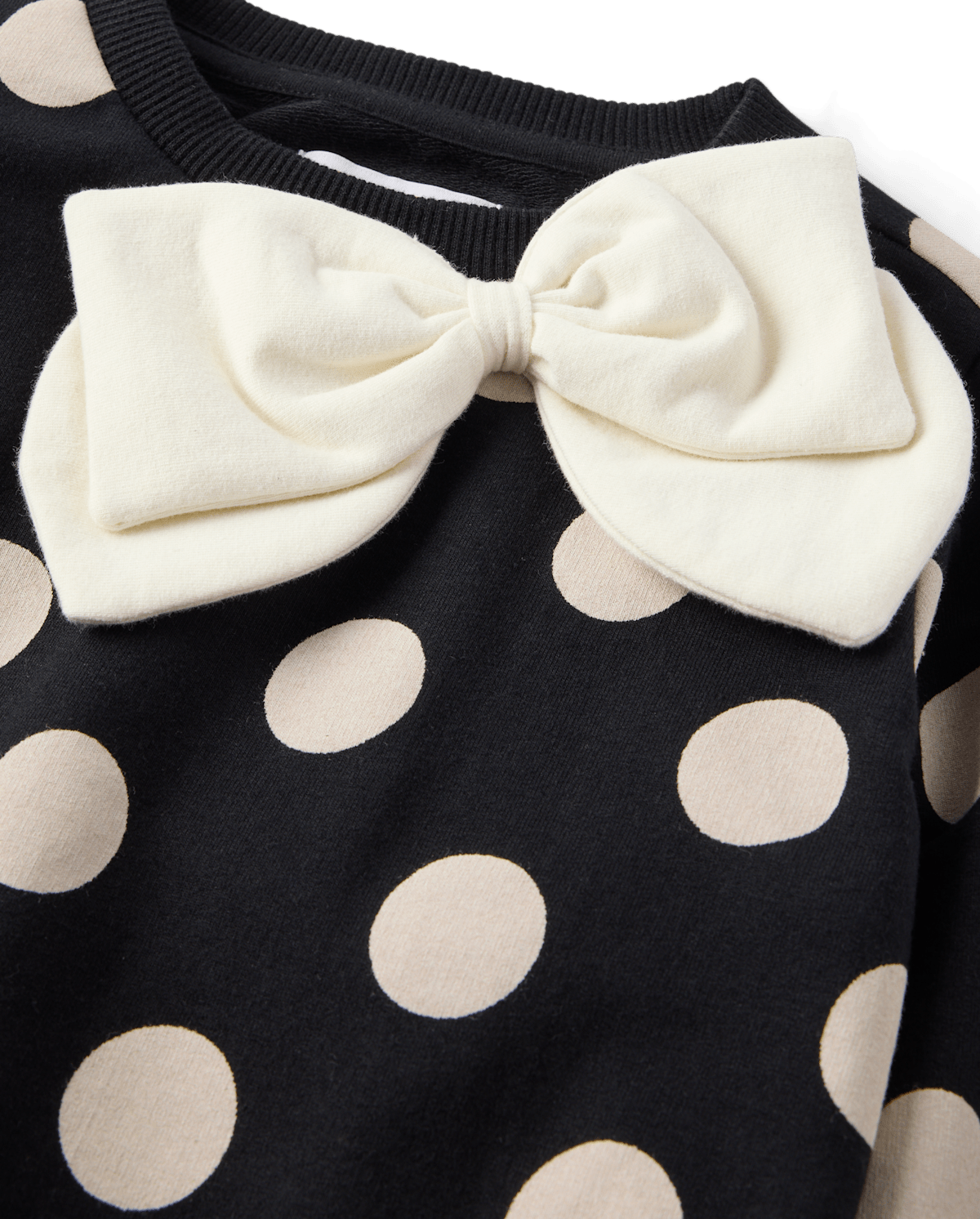Детские худи Gymboree Girls Polka Dot Oversized Bow Fleece Sweatshirt - The Leopard Edit — фото 2