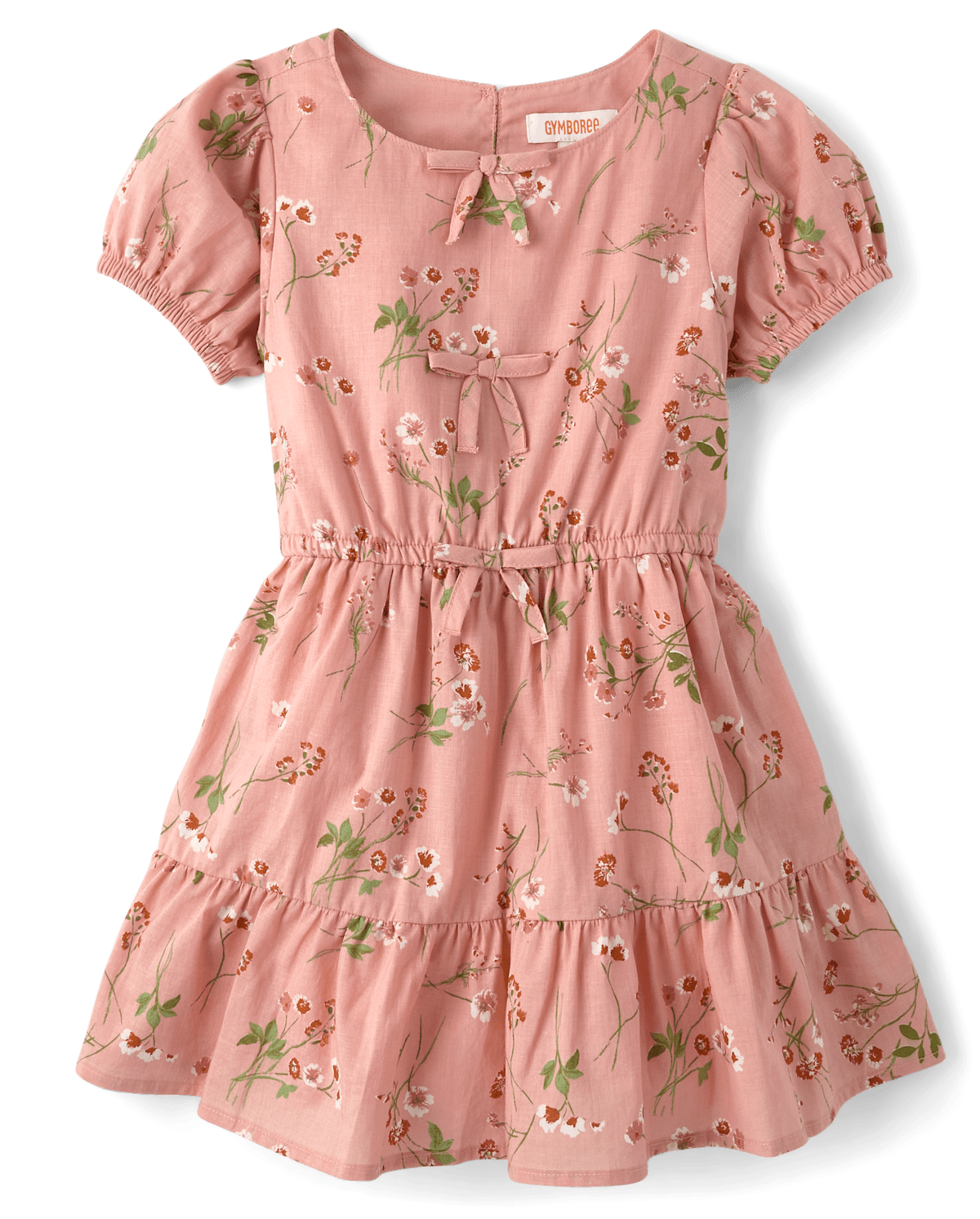 Детские платья Gymboree Girls Floral Bow Puff Sleeve Dress - Blue Sky Mountain