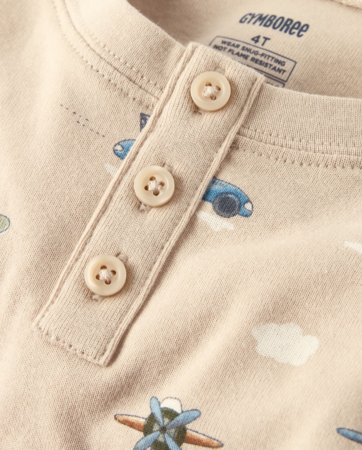Детские пижамы Gymboree Boys Vehicle Snug Fit Cotton Henley Pajamas
