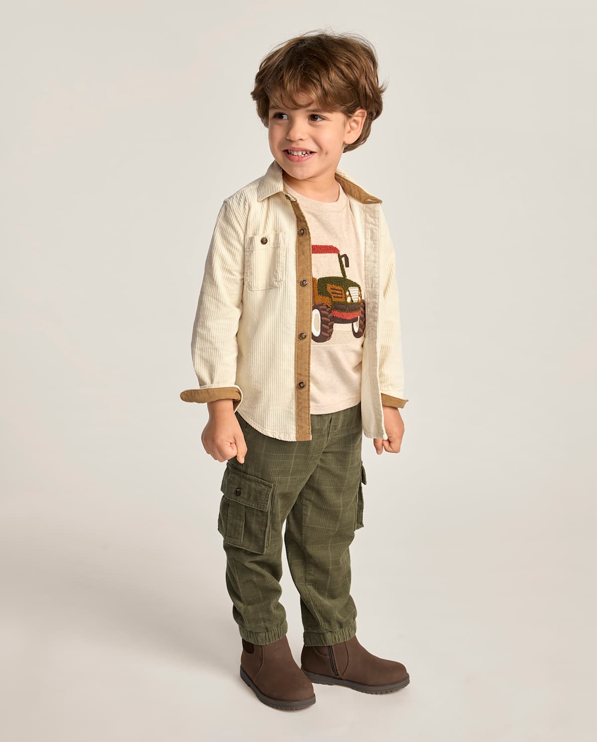 Детские брюки Gymboree Boys Plaid Corduroy Pull On Cargo Jogger Pants - The Harvest Edit — фото 2