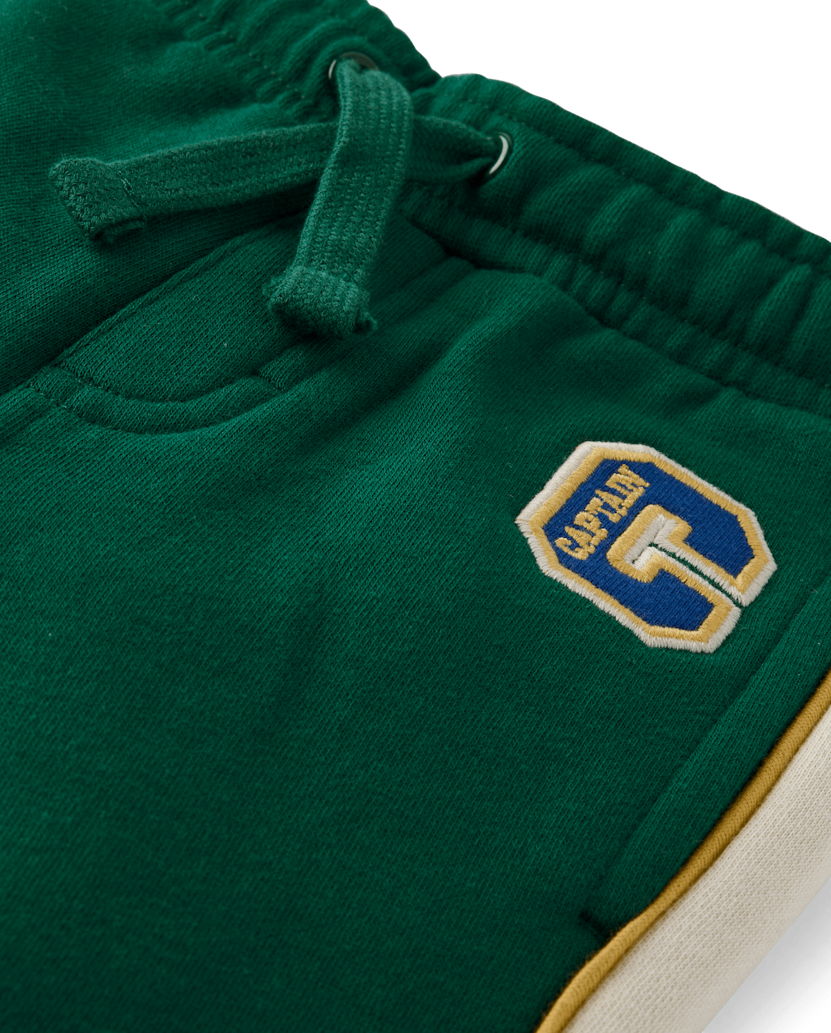 Детские брюки Gymboree Boys Embroidered Varsity Side Stripe Fleece Jogger Pants - Collegiate Club — фото 2