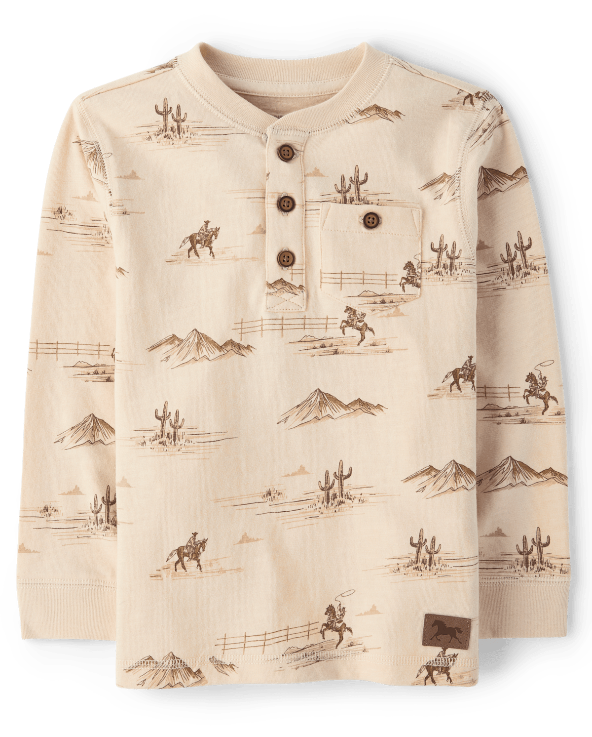 Детские топы Gymboree Boys Cowboy Henley Top - Blue Sky Mountain