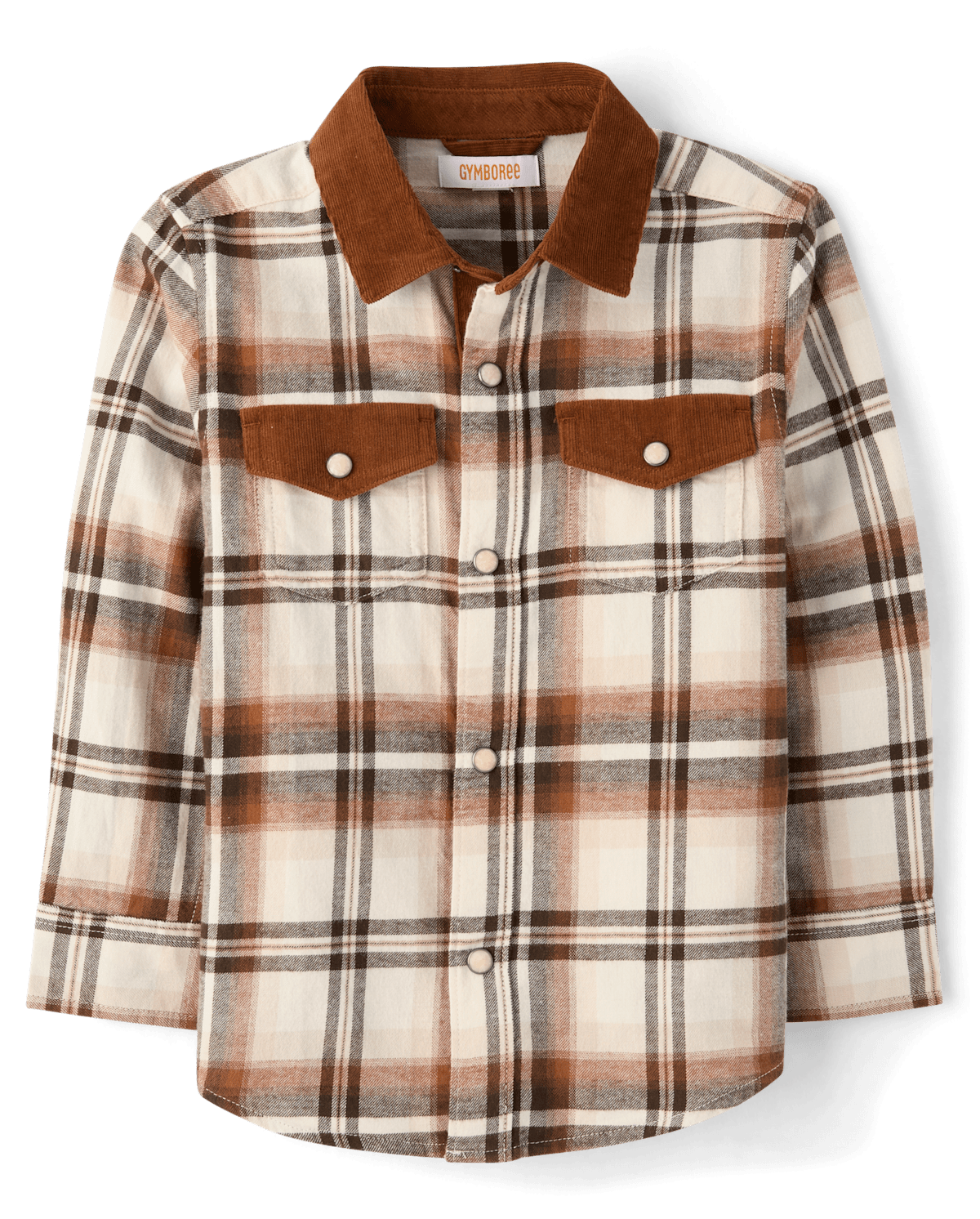 Детские рубашки Gymboree Boys Plaid Flannel Snap Front Shirt - Blue Sky Mountain