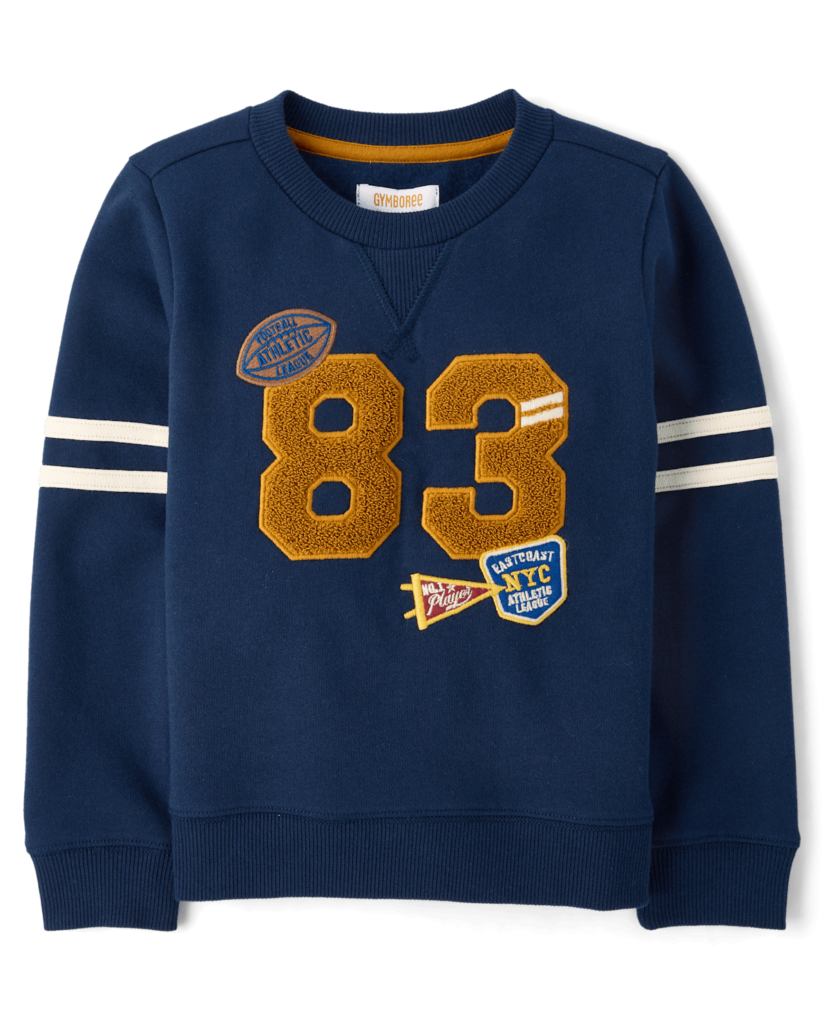 Детские худи Gymboree Boys Embroidered Chenille Varsity Fleece Sweatshirt - Collegiate Club