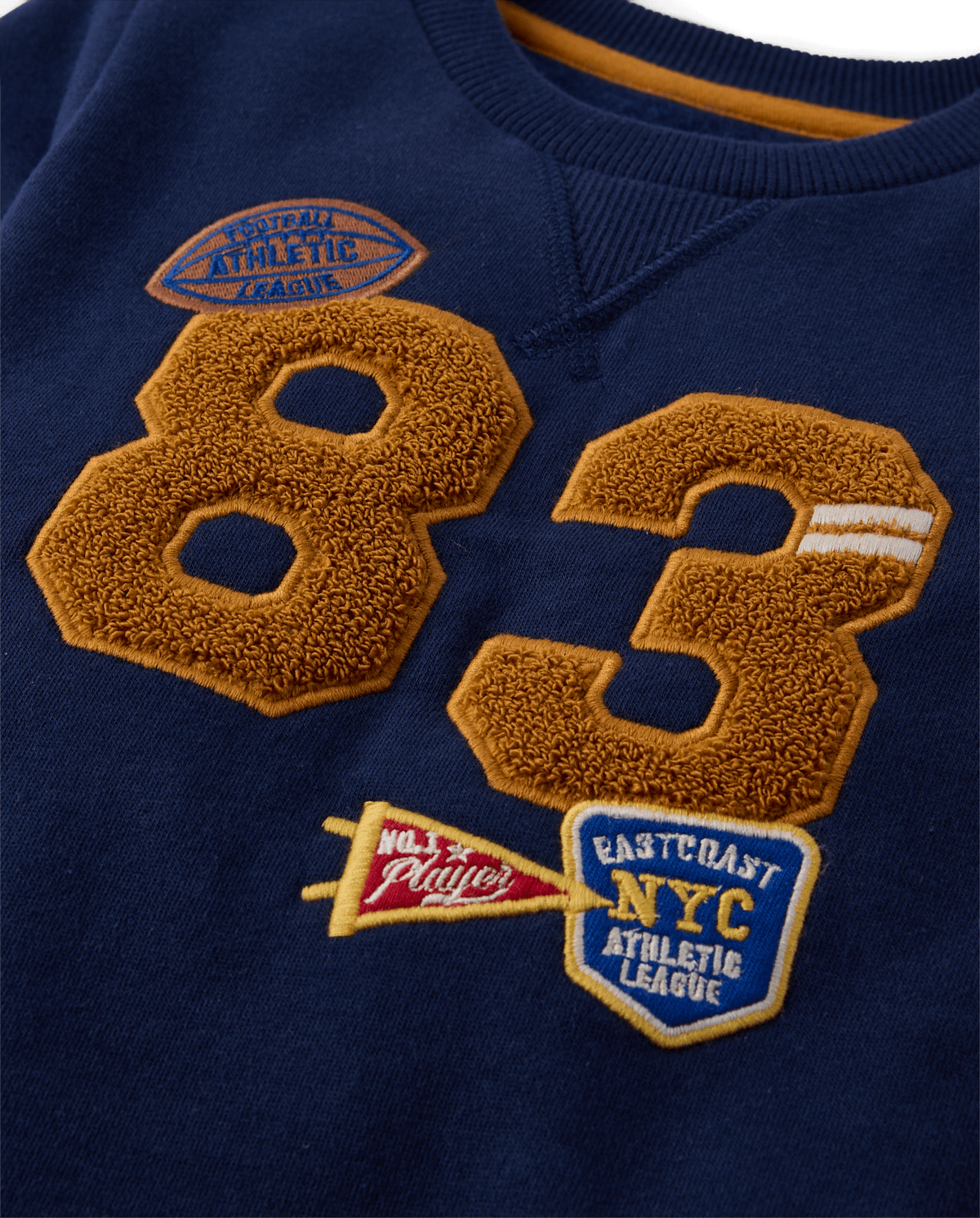 Детские худи Gymboree Boys Embroidered Chenille Varsity Fleece Sweatshirt - Collegiate Club — фото 2
