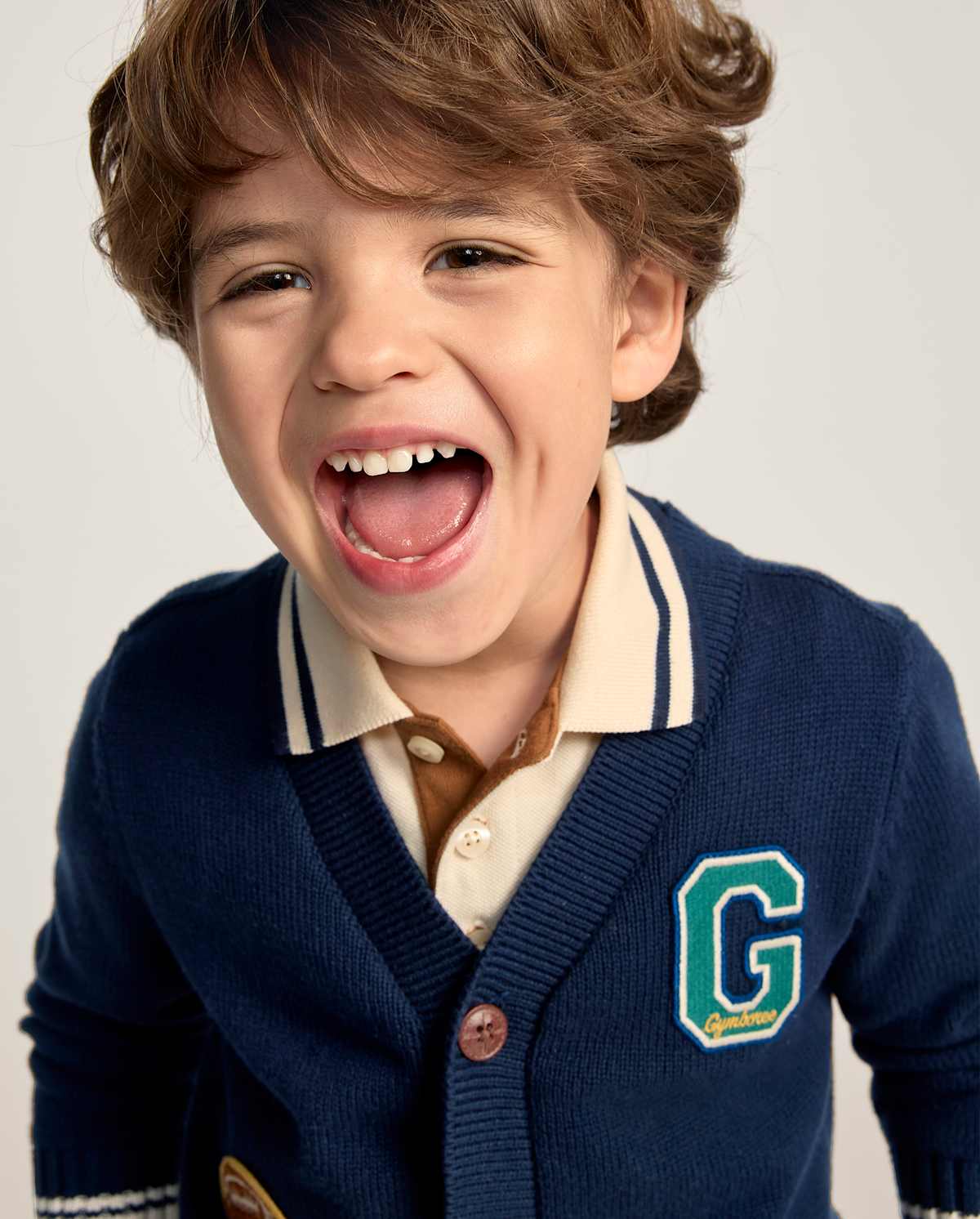 Детские кардиганы Gymboree Boys Applique Varsity Football Patch Cardigan - Collegiate Club — фото 2