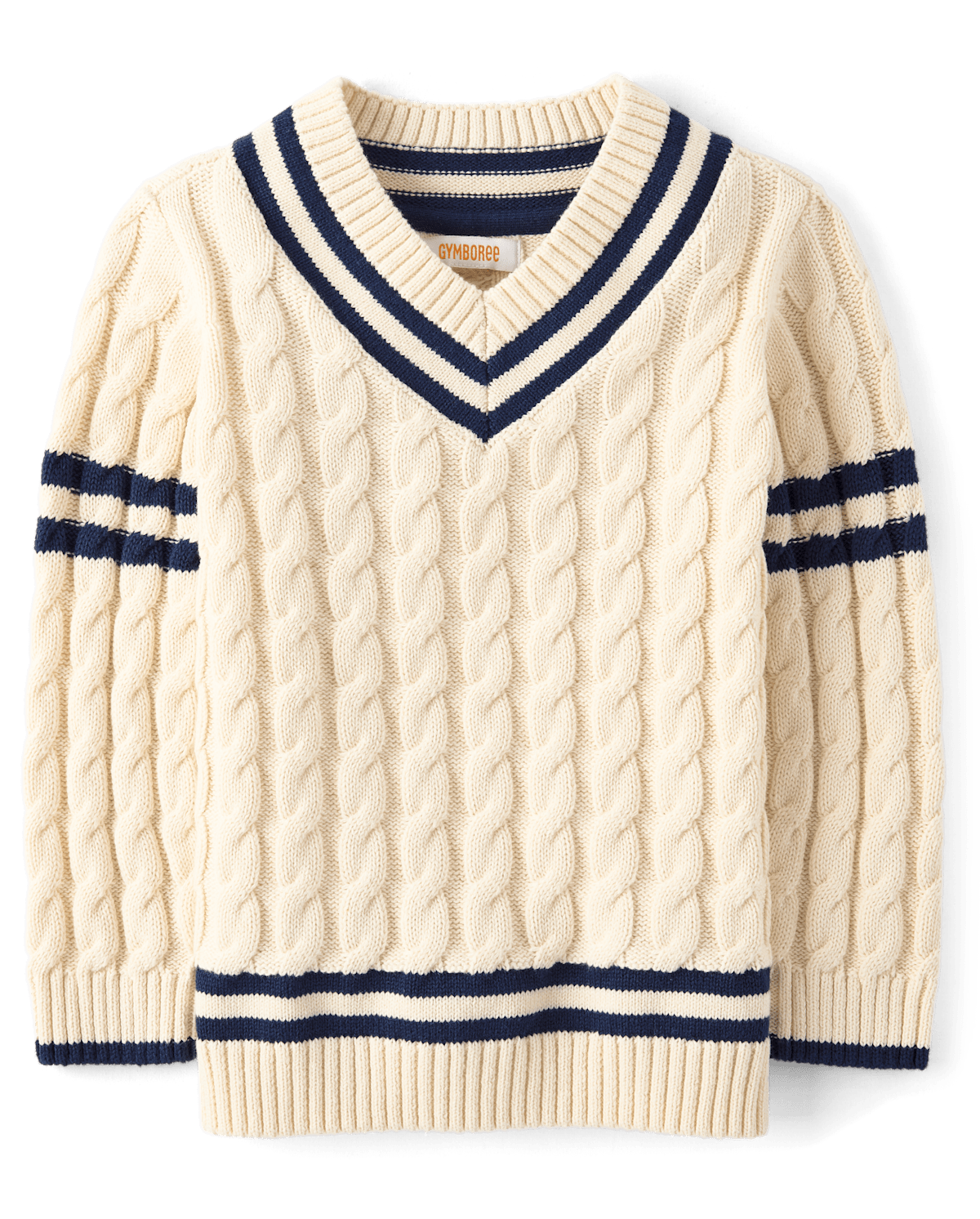 Детские свитеры Gymboree Kids Tipped Cable Knit V-Neck Sweater - Collegiate Club