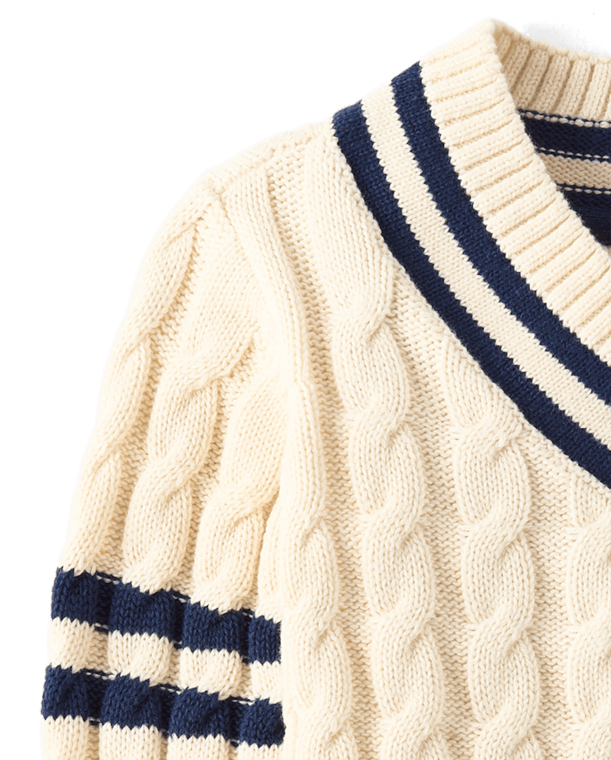 Детские свитеры Gymboree Kids Tipped Cable Knit V-Neck Sweater - Collegiate Club — фото 3