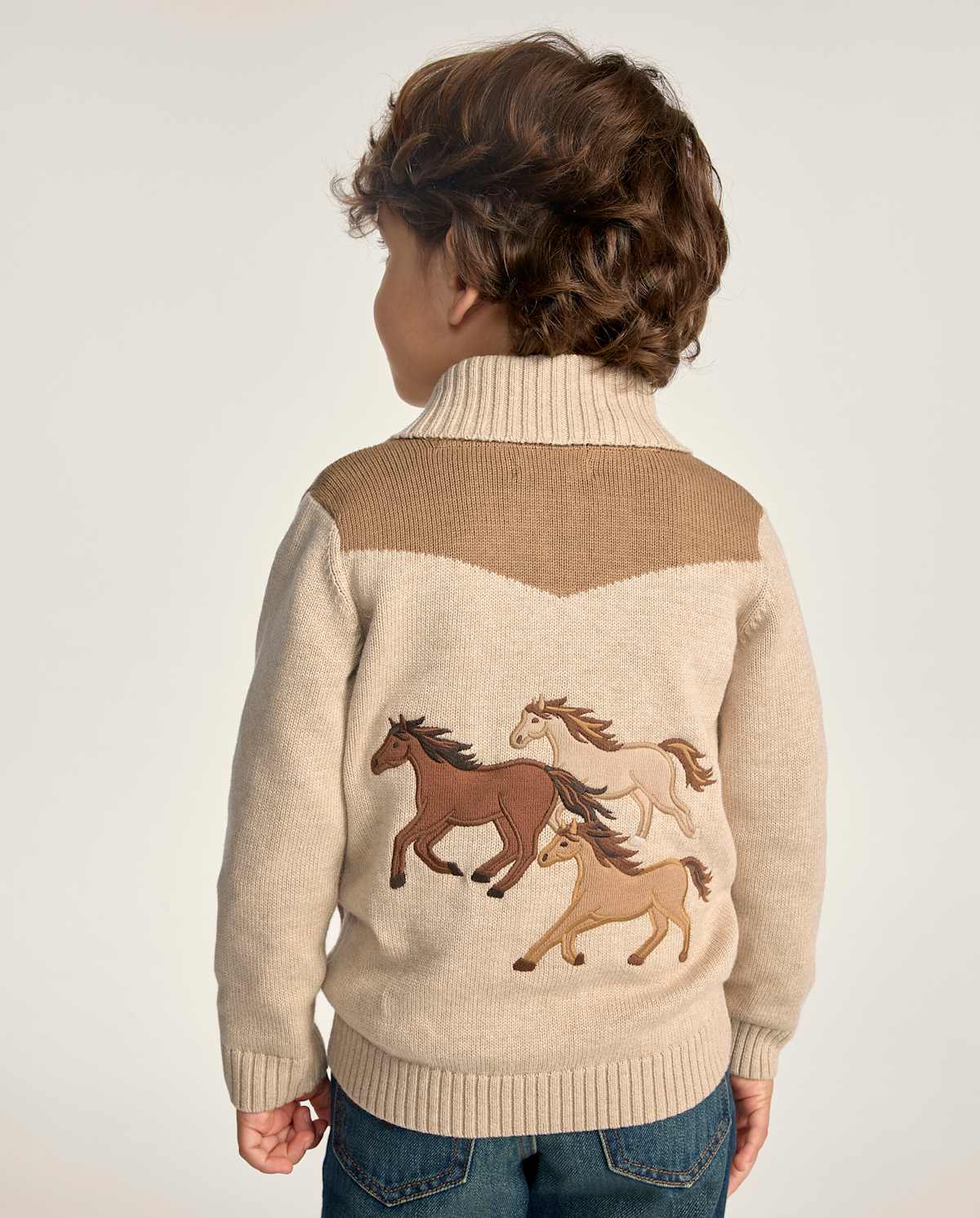 Детские кардиганы Gymboree Boys Embroidered Horse Shawl Cardigan - Blue Sky Mountain