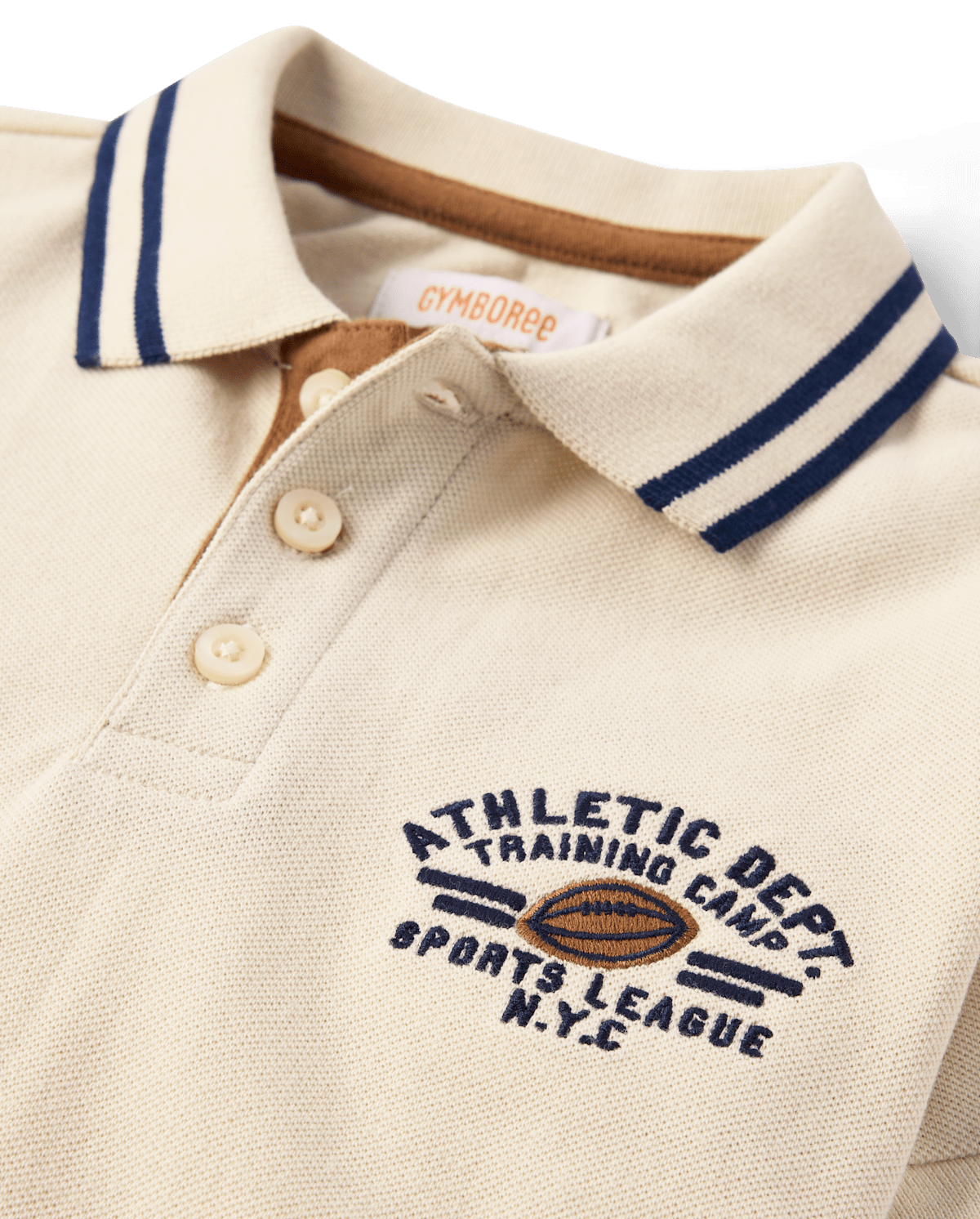Детские топы Gymboree Boys Embroidered Varsity Polo - Collegiate Club — фото 2