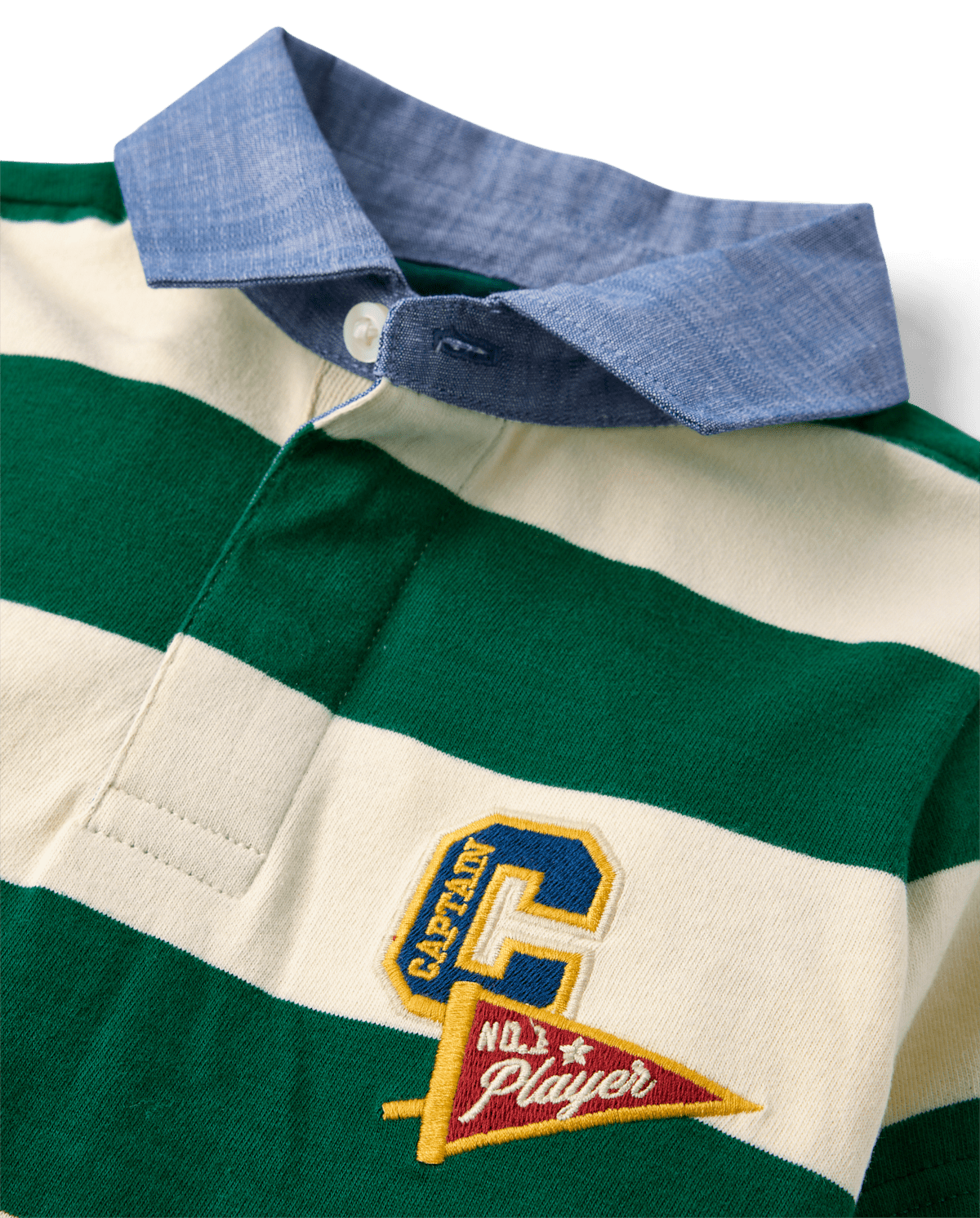 Детские топы Gymboree Boys Striped Embroidered Varsity Rugby Polo - Collegiate Club