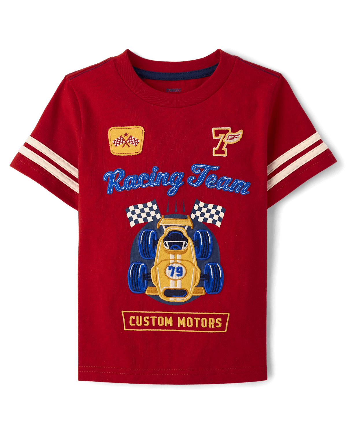 Детские топы Gymboree Boys Applique Racecar Varsity Top - Collegiate Club