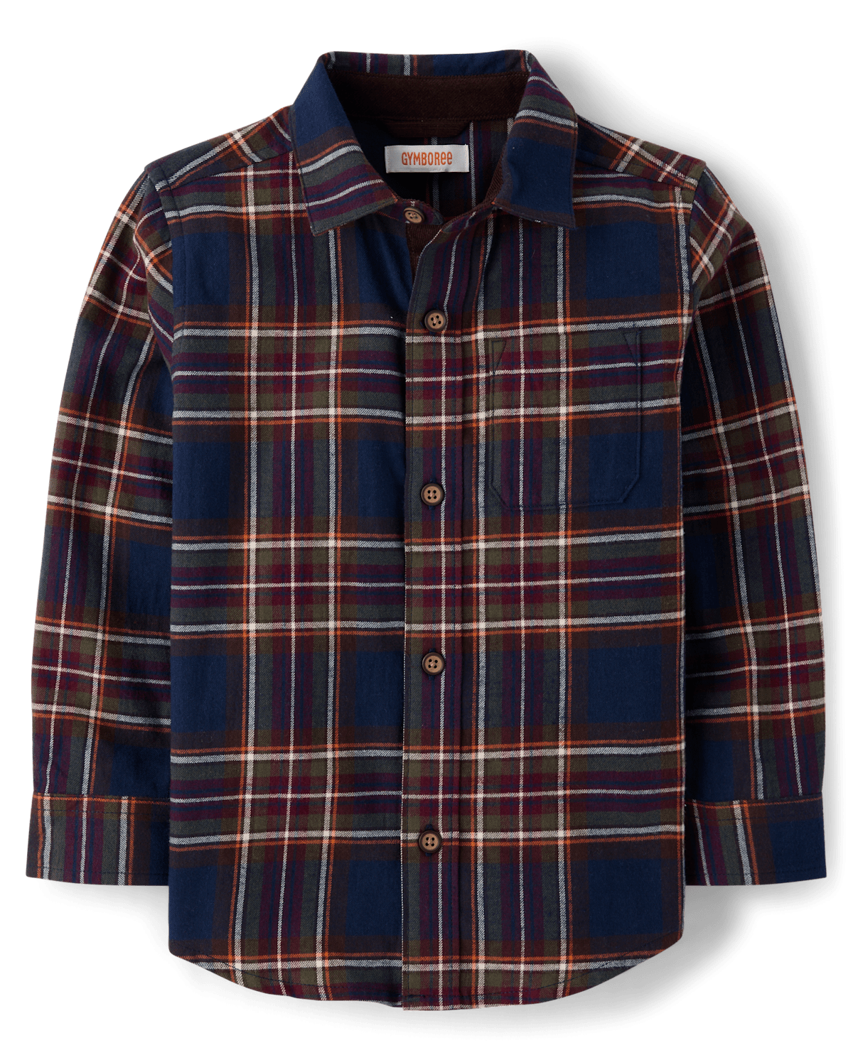 Детские рубашки Gymboree Boys Plaid Flannel Button Up Shirt - Blue Sky Mountain