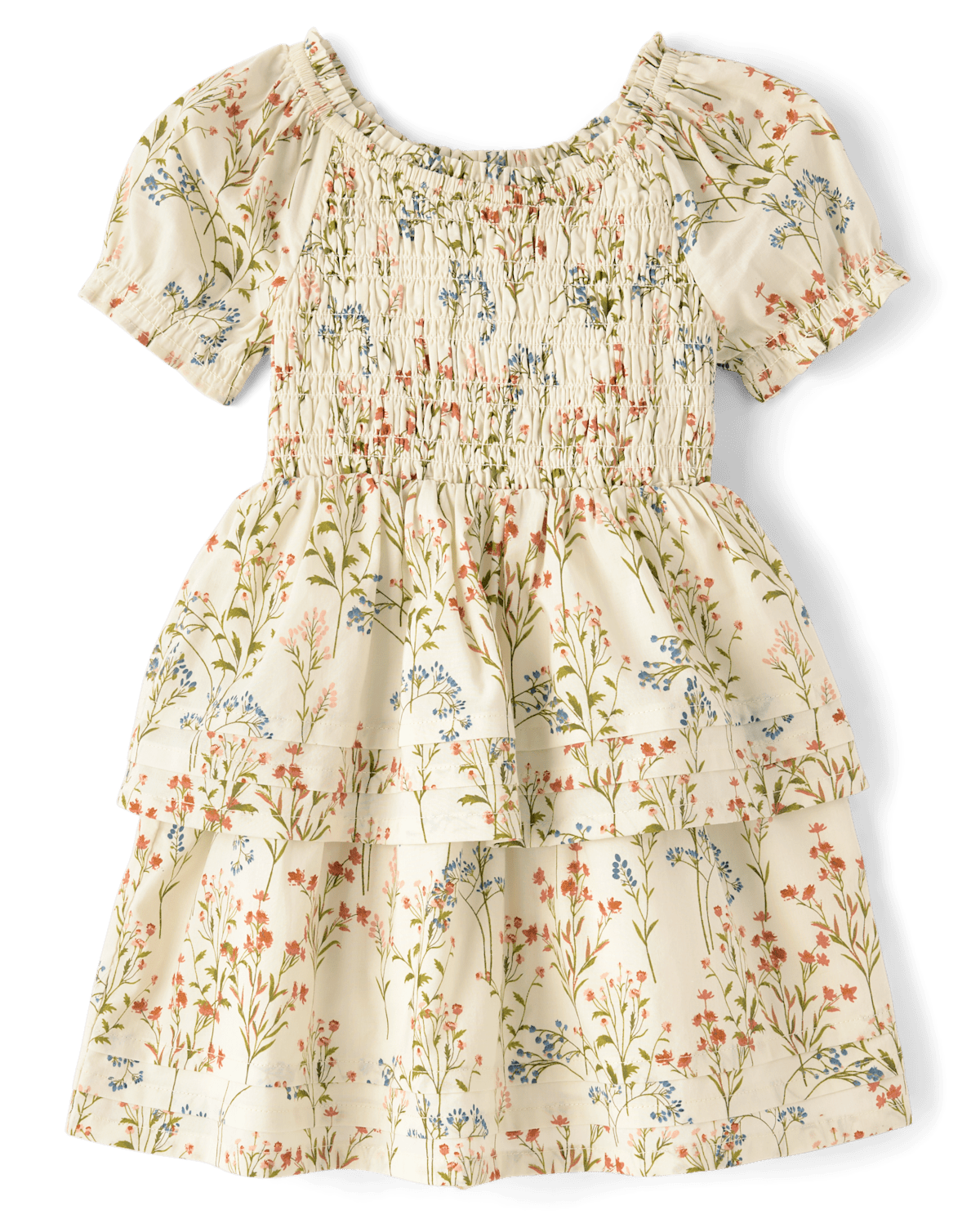 Детские платья Gymboree Girls Floral Smocked Pintuck Dress - Blue Sky Mountain