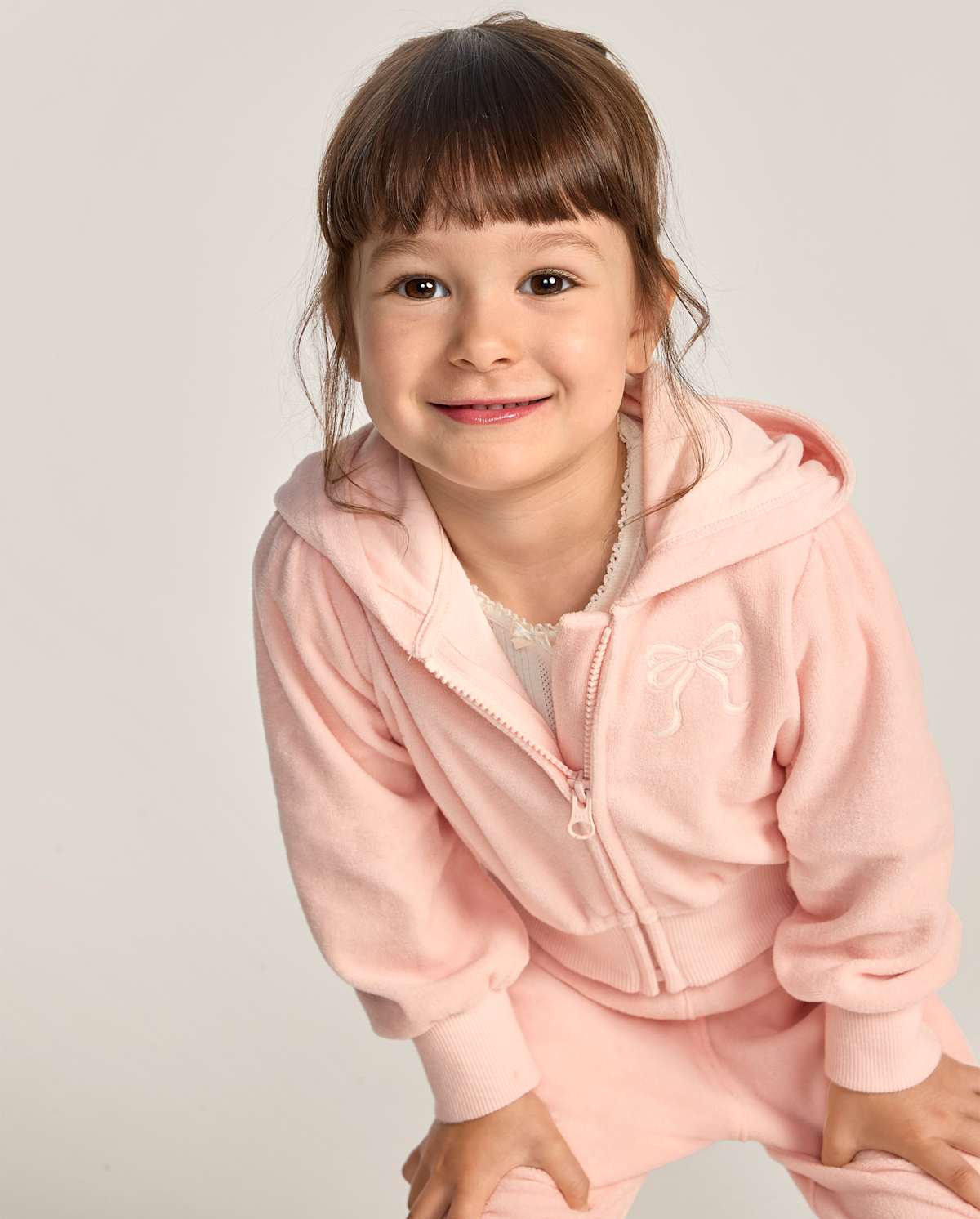 Детские худи Gymboree Girls Embroidered Bow Velour Zip Up - Le Petite Ballet