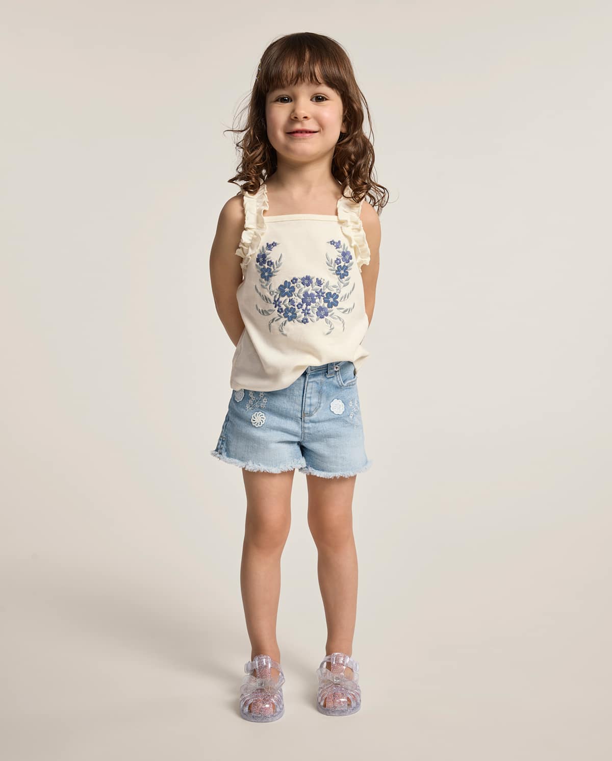 Детский комплект Gymboree с цветочной аппликацией для девочек