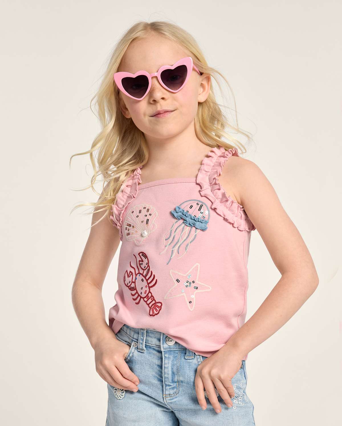 Детские топы Gymboree Girls Embroidered Sea Creature Tank Top 2-Pack - Driftwood Bay — фото 4