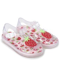 iFANS Princess Strawberry NO Slip Shiny Jelly Shoes Roman Sandals for Toddlers Little Kid 
