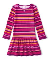 GYMBOREE MIX N MATCH MULTI COLOR STRIPE /& FLORAL DROPWAIST KNIT DRESS 7 NWT