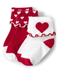 The Childrens Place girls Toddler Butterfly Turn Cuff Socks 6-pack