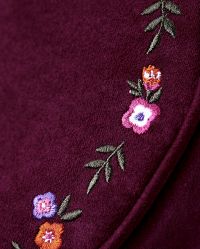 Girls Embroidered Floral Faux Suede Bag - Tree House - BURGUNDY | Gymboree