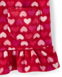 Girls Long Sleeve Heart Print Fleece Peplum Zip Up Hoodie - Valentine Cutie  | Gymboree - RUBY