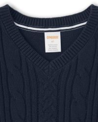 Boys Sleeveless Cable Knit Sweater Vest Uniform BLUE Gymboree CA