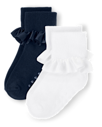 Girls Ruffle Socks 2-Pack - Uniform - MULTI | Gymboree CA