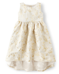 Girls Sleeveless Floral Print Jacquard Knit High Low Dress All Dressed Up SNOW Gymboree CA