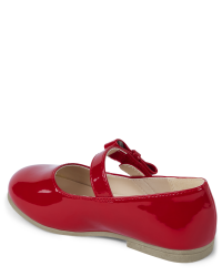 Girls Faux Patent Leather Bow Ballet Flats | Gymboree CA - RED