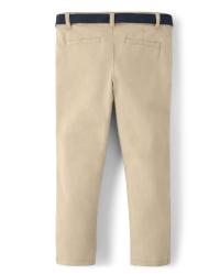 パンツ BLUETOWN BASIC CHINO PANTS Girls Belted Woven Chino Pants With Wrinkle Resistance