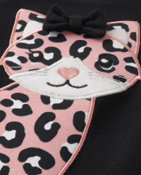 Girls Long Sleeve Leopard Cat Top - Ladies And Gentlemen