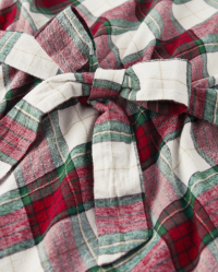 Winter Nights Plaid Ruffle Bow Dress