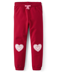 【fa.er.ie】heart balloons jogger pants Girls Active Foil Rainbow Heart Jogger Pants - BLACK | The