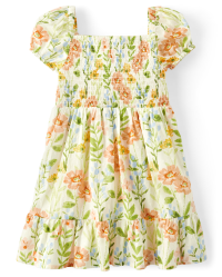 Robe Fille Gymboree Taille 6 Motif Floral - 100% Coton, Manches Courtes, été
