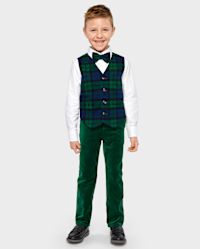 Boys Velvet Woven Dress Pants All Dressed Up GREEN