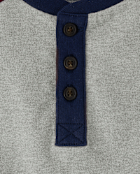 Boys Short Sleeve Colorblock Henley Top - Classroom Cutie