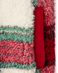 Boys Long Sleeve Plaid Sherpa Half Zip Pullover - Little