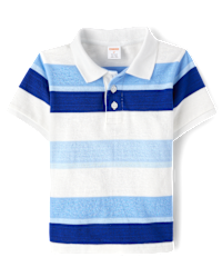 Boys Short Sleeve Striped Polo - Blue Belle - WHITE | Gymboree