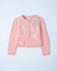 Girls Long Sleeve Tulle Button Candy Cardigan - New York City