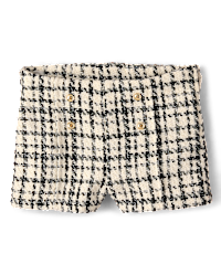 Girls Plaid Button Tweed Shorts - Petit Paris - CREAM | Gymboree