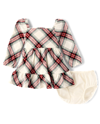 Baby Girls Plaid Flannel Ruffle Dress - Tartan Remix