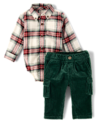 Baby Boys Plaid 2-Piece Outfit Set - Tartan Remix